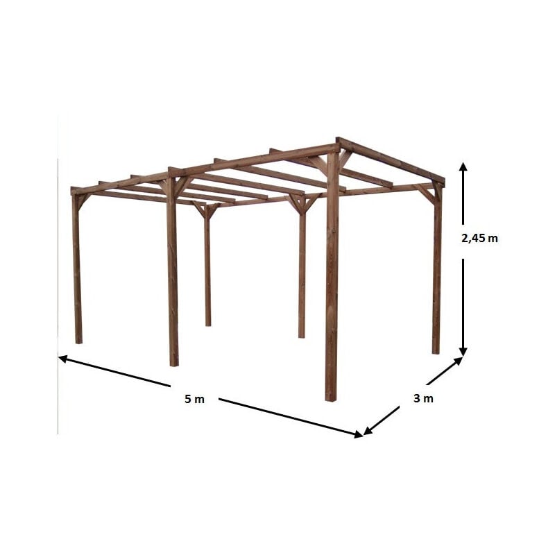 foto del prodotto pergola thonon in legno trattato 296x492 senza copertura