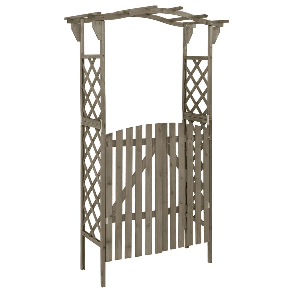 foto del prodotto pergolato con cancello 116x40x204 cm grigio in legno di abetecod mxl 97134