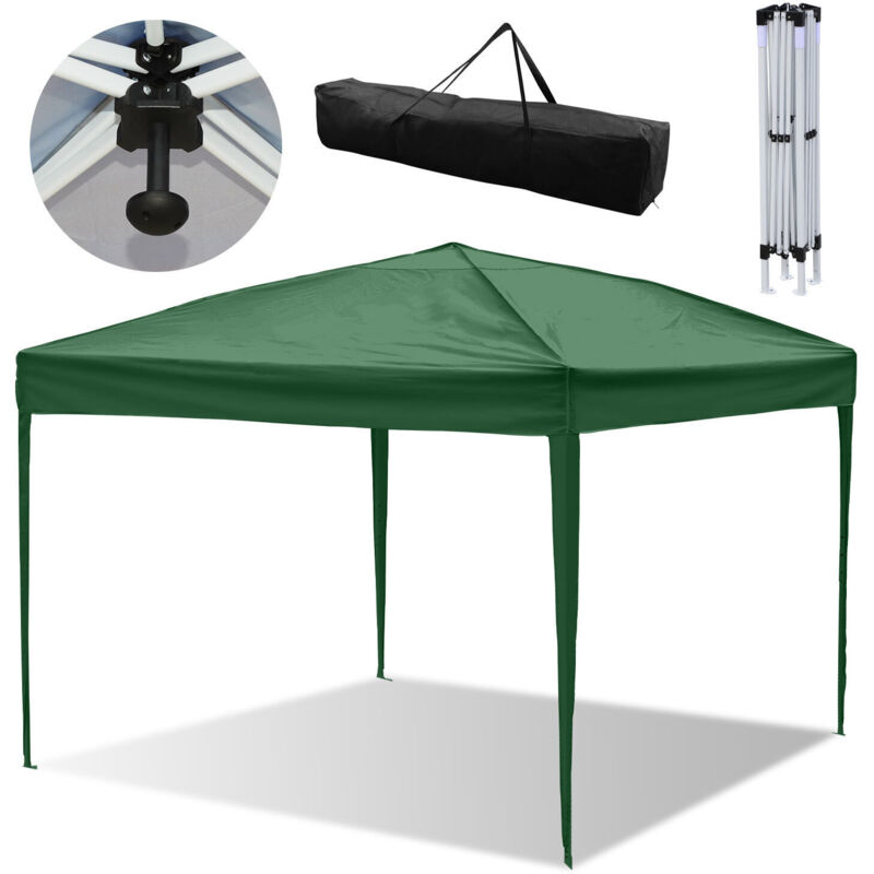 foto del prodotto pergolato da giardino. tenda pieghevole. protezione solare uv 50 . pop up senza pareti verde 3x3m swanew