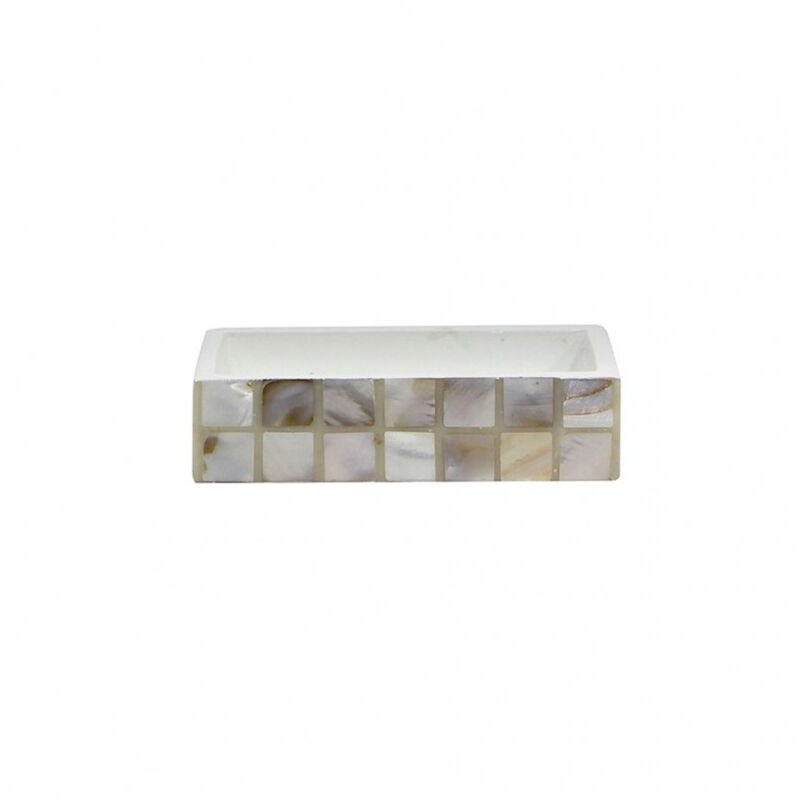 foto del prodotto perl portasapone poliresina decori mosaico effetto madreperla codice prod qd9110ma aquasanit