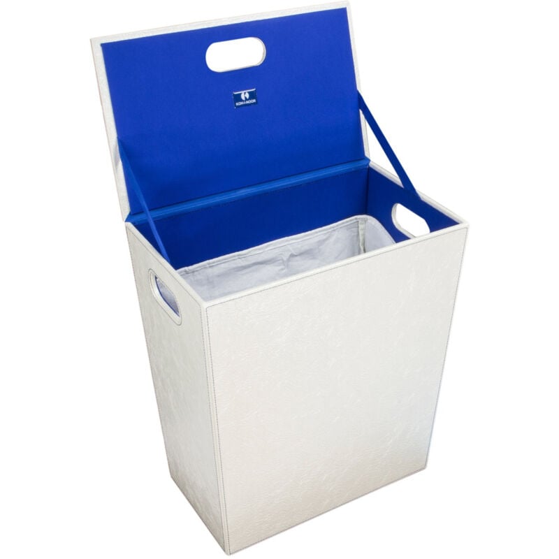 foto del prodotto perle 2562sv portabiancheria medio bianco blu codice prod 2562sv koh i noor