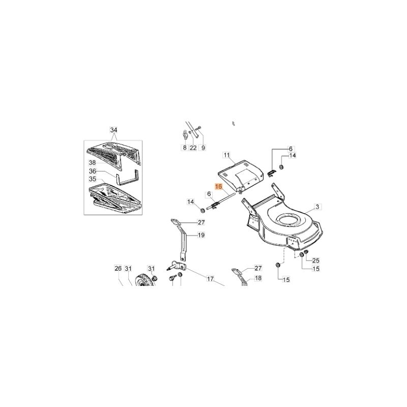 foto del prodotto perno portello tagliaerba modelli g44p originale oleomac 66110026r