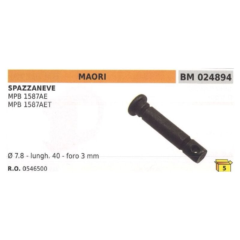 foto del prodotto perno spinotto di sicurezza 7,8mm l 40mm foro 3mm spazzaneve maori mpb 1587ae
