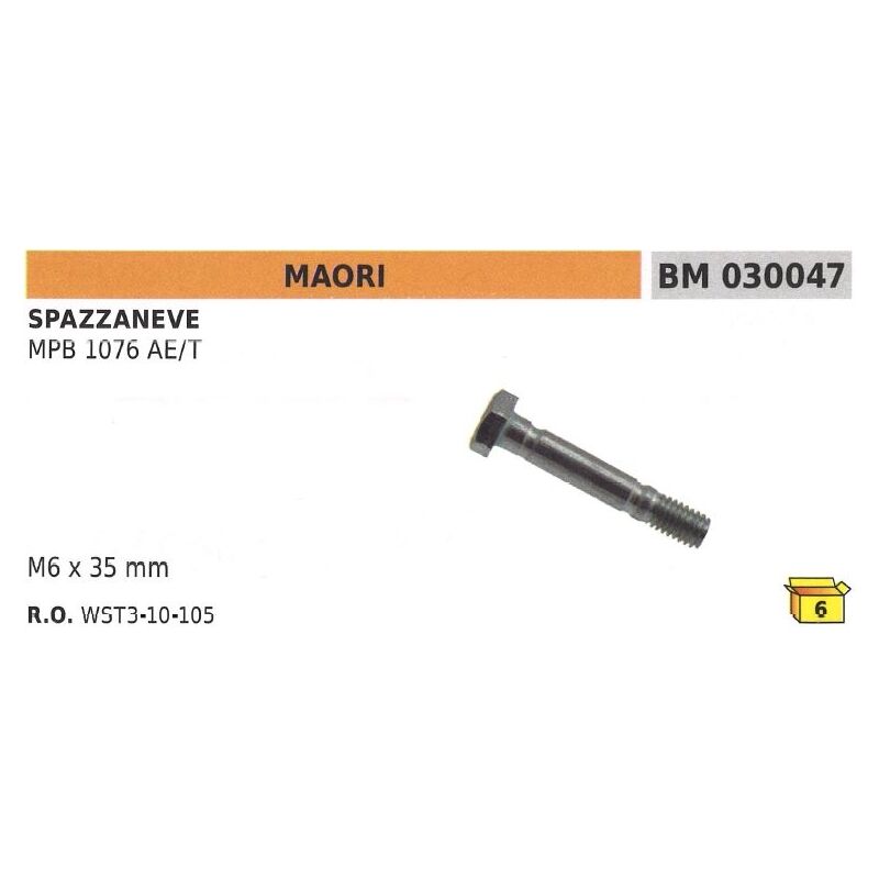 foto del prodotto perno spinotto di sicurezza m6x35 mm spazzaneve maori mpb 1076ae t wst3-10-105
