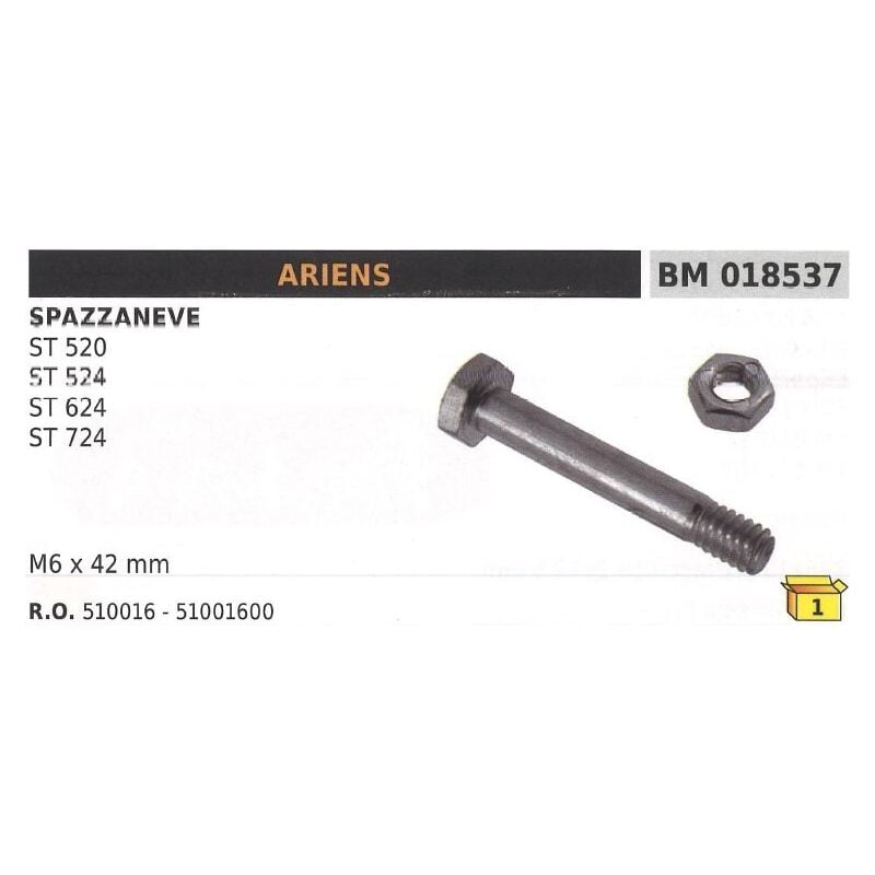foto del prodotto perno spinotto di sicurezza m6x42mm spazzaneve ariens st 520 st 524 st 624 st724