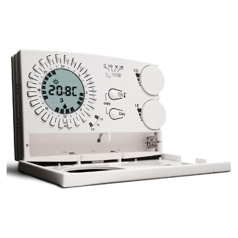 foto del prodotto perry cronotermostato a parete bianco a batterie 1crcr309 s