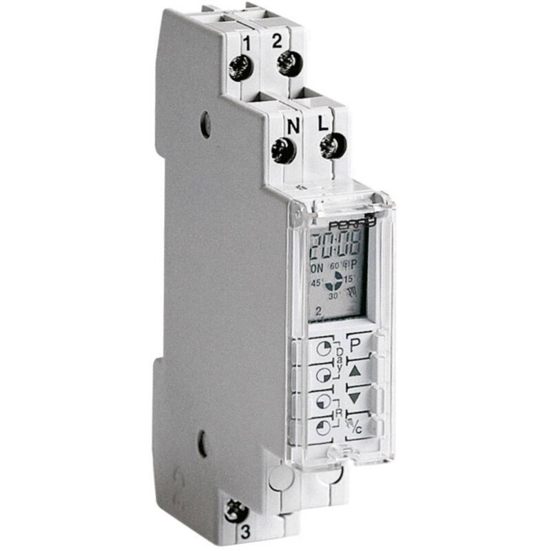 foto del prodotto perry wallair 1io1070 temporizzatore digitale giornaliero 3500 w ip40 riserva di carica, cambio automatico ora solare legale,