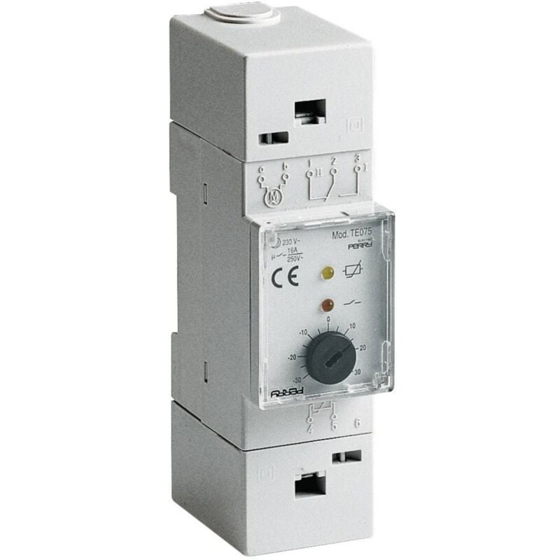 foto del prodotto perry wallair 1tmte075 termostato da installazione guida din 30 fino a 30 c