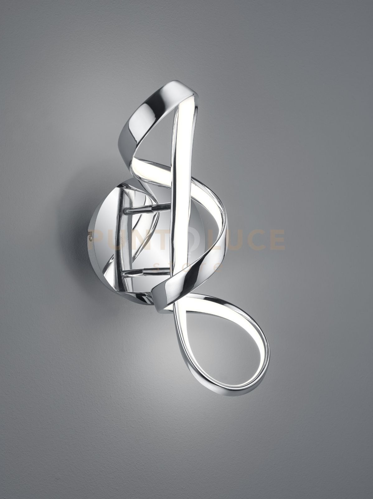 foto del prodotto perugia applique led 18w 2400lm, 4000k cromo con dimmerazione ad interruttore h.40cm