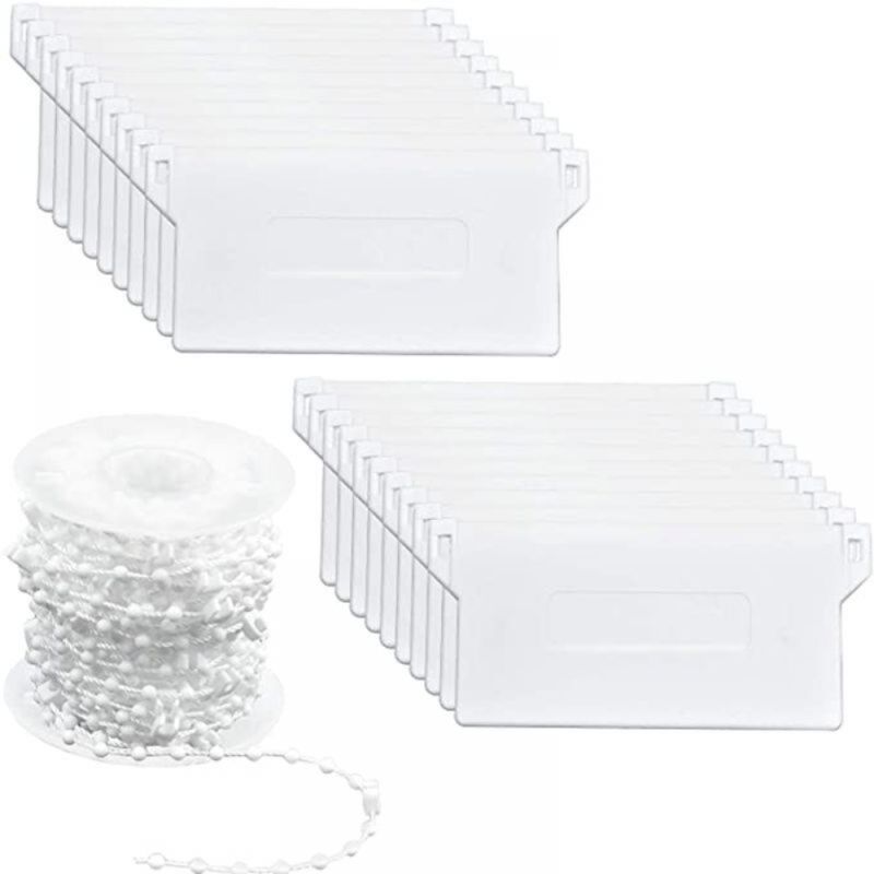 foto del prodotto peso per tenda verticale, stecche inferiori, 20 pezzi, kit di riparazione per tenda da 89 mm 3,5 x 10 m, bianco