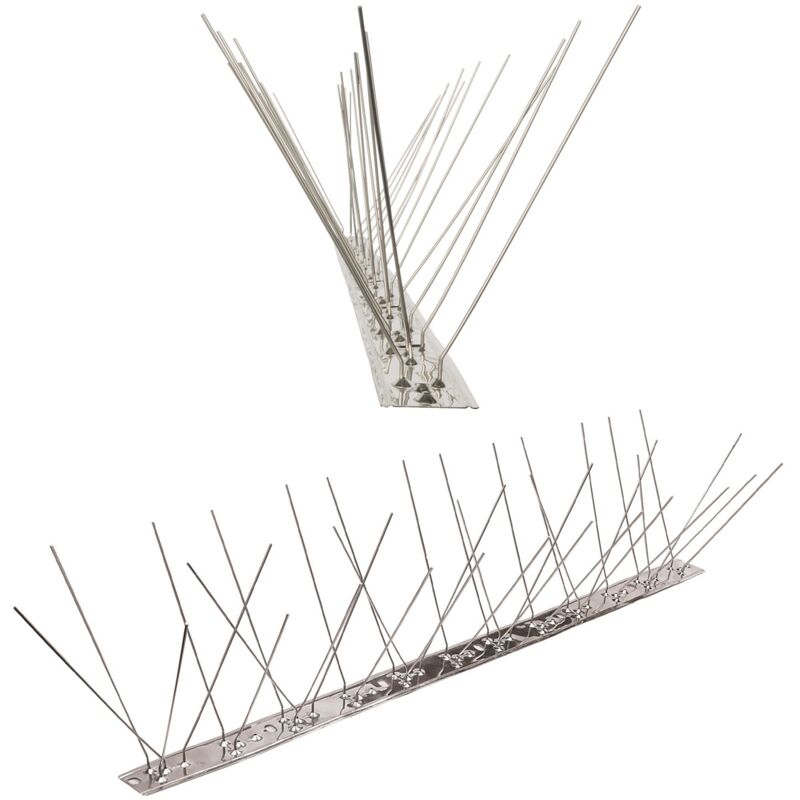 foto del prodotto pestsystems 10 metri dissuasori di picchi anti piccione v2a con base di acciaio inossidabile flessibile 3 striscia di picchi antipiccione la