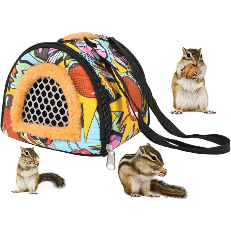 foto del prodotto pet carrier bag, hamster carrier nest with nylon straps, warm breathable pet tent, foldable zipper pet carrier bag
