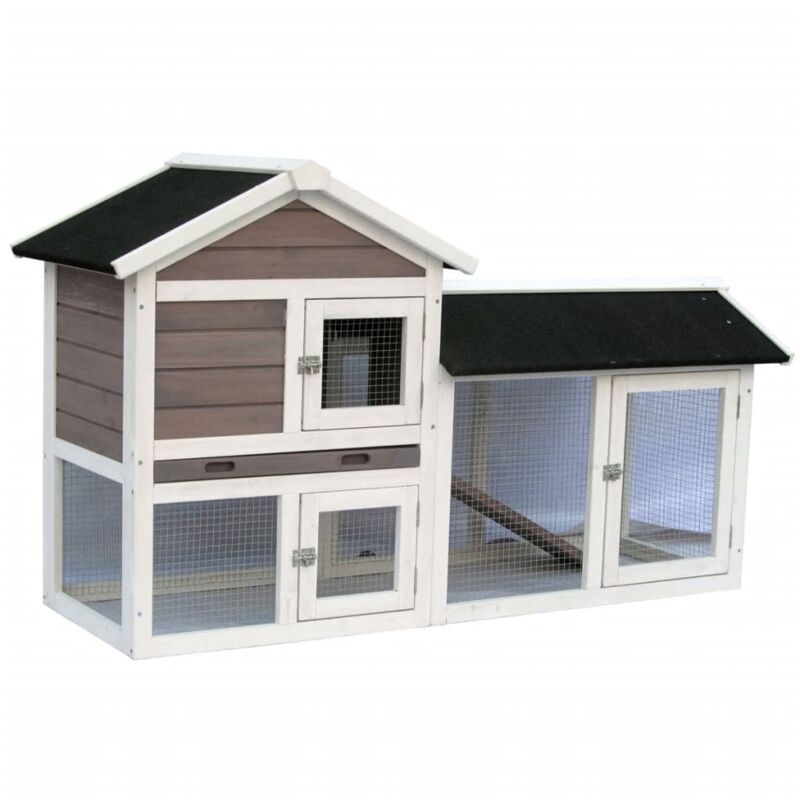 foto del prodotto pet conigliera avoriaz bianca e marrone 147x53x85 cm 20098 