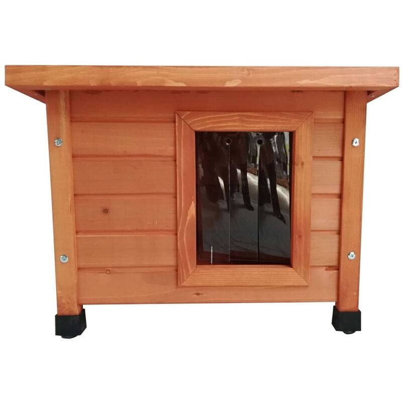 foto del prodotto pet cuccia per gatti da esterno 57x45x43 cm in legno marrone pet