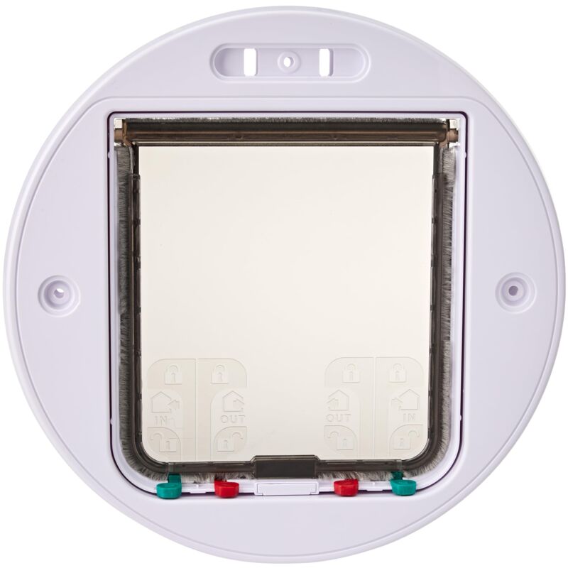 foto del prodotto pet mate portale rotondo in vetro, color argento
