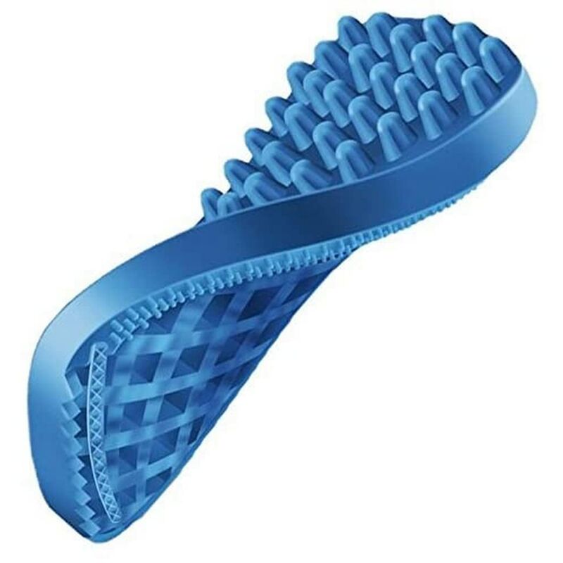 foto del prodotto pet me spazzola in gomma morbida a pelo corto, colore blu