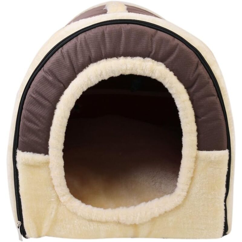foto del prodotto pet nest e divano letto, cuccia pieghevole antiscivolo per cani e gatti e materasso invernale morbido e confortevole s, marrone, l35 cm x p30 cm x