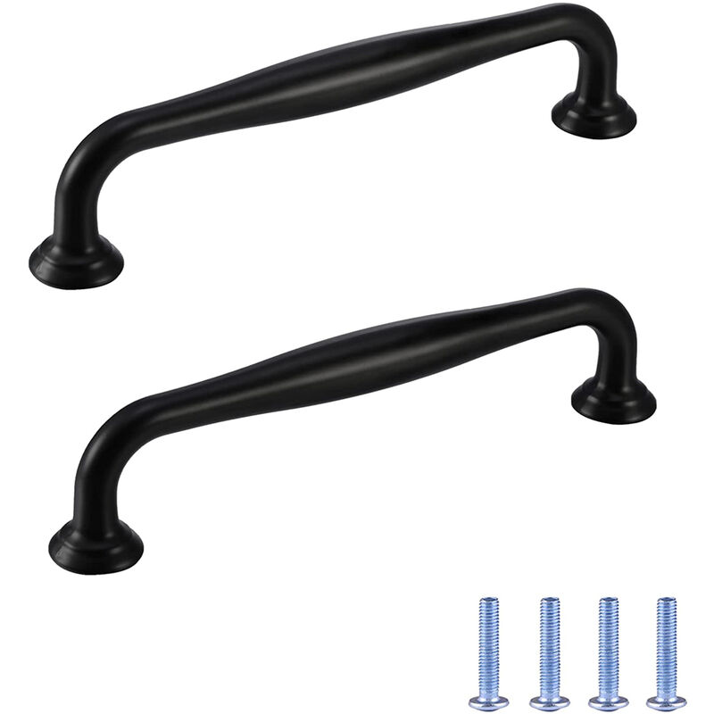 foto del prodotto petites ecrevisses 10 pcs maniglia mobili nero 96mm maniglie per armadio cassetto stile moderno con viti