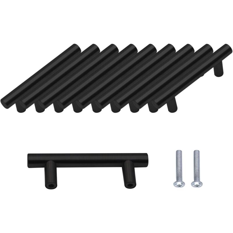 foto del prodotto petites ecrevisses 10 pezzi maniglia per porta mobili 64mm maniglia cassetti da cucina in acciaio inox con viti nero