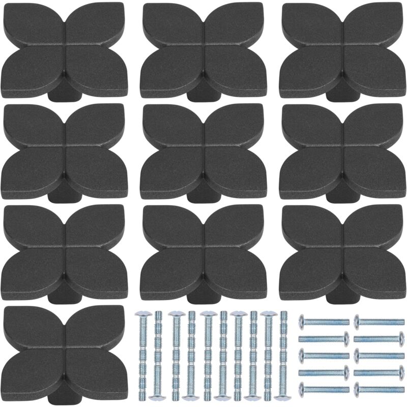 foto del prodotto petites ecrevisses 10 pezzi maniglie per armadio pomelli per cassetti con viti pomelli per mobili cassettiere nero