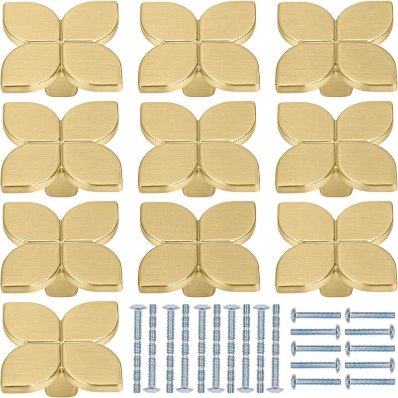 foto del prodotto petites ecrevisses 10 pezzi maniglie per armadio pomelli per cassetti con viti pomelli per mobili cassettiere oro