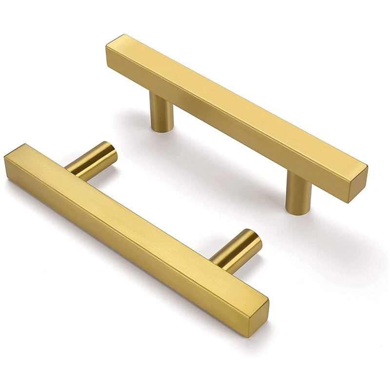 foto del prodotto petites ecrevisses 10 pezzi maniglie per mobili armadio 224mm maniglia quadrata per cassetti in acciaio inox con viti dorato