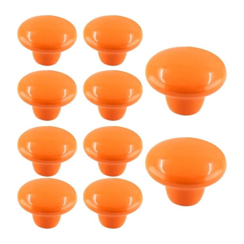 foto del prodotto petites ecrevisses 10 pezzi pomelli per mobili ceramica 32mm manopole per porta mobili con viti maniglia del cassetto rotonda arancione