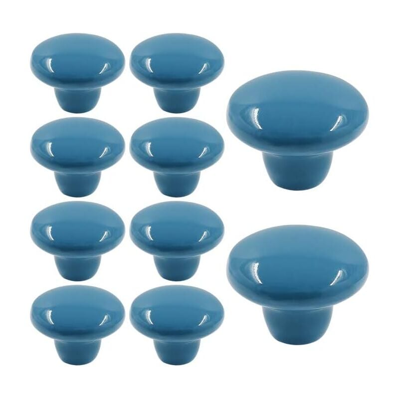 foto del prodotto petites ecrevisses 10 pezzi pomelli per mobili ceramica 32mm manopole per porta mobili con viti maniglia del cassetto rotonda blu