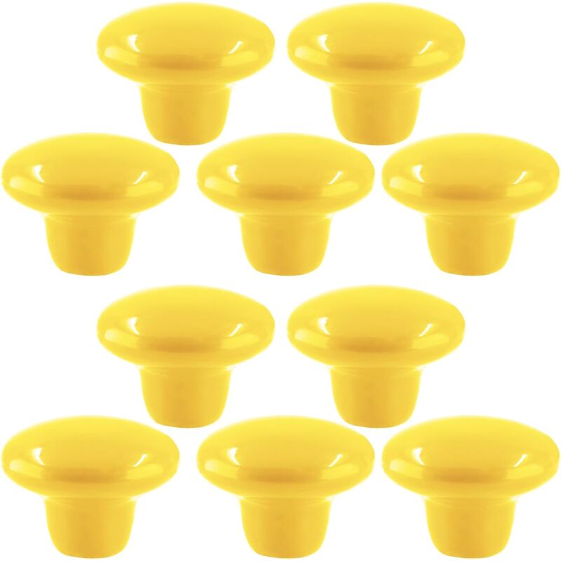 foto del prodotto petites ecrevisses 10 pezzi pomelli per mobili ceramica 32mm manopole per porta mobili con viti maniglia del cassetto rotonda giallo