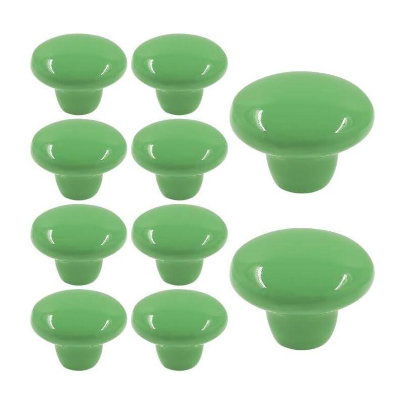 foto del prodotto petites ecrevisses 10 pezzi pomelli per mobili ceramica 32mm manopole per porta mobili con viti maniglia del cassetto rotonda verde