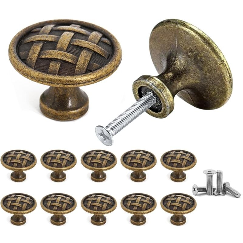 foto del prodotto petites ecrevisses 12 pcs pomelli per mobili vintage in metallo maniglie per cassetto armadi con viti bronzo
