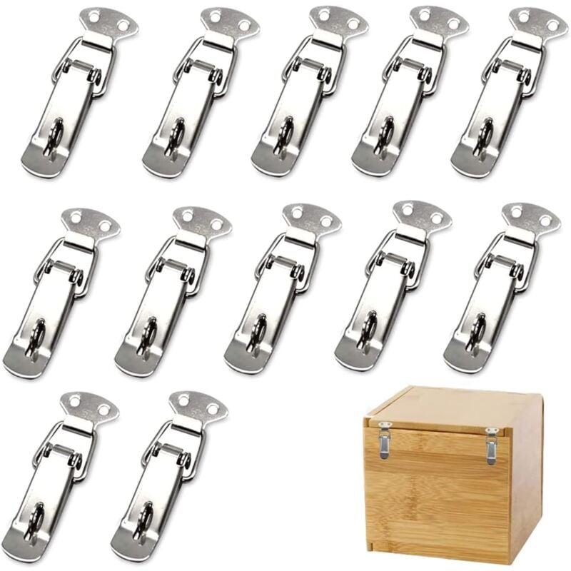 foto del prodotto petites ecrevisses 12 pezzi fermaglio a molla chiusura a leva chiusura a scatto con foro lucchetto per cassette armadietto attrezzi