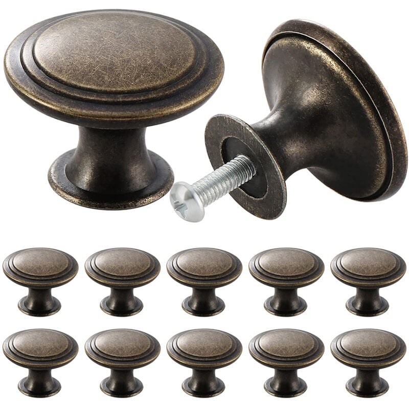 foto del prodotto petites ecrevisses 12 pezzi pomolo mobile rotondo 30mm maniglie vintage per porta cassetti include viti