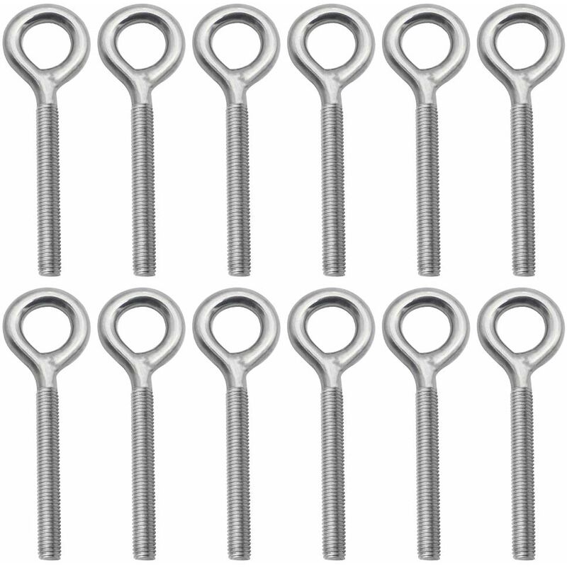 foto del prodotto petites ecrevisses 12 pz viti a occhiello con filettatura acciaio inox bullone a occhiello viti ad anello per esterni altalena tende m12