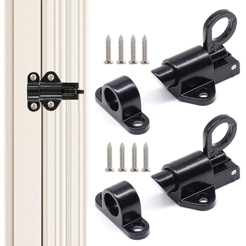 foto del prodotto petites ecrevisses 2 pezzi bullone molla porta lega chiavistello serratura della porta con viti per porta finestre armadio nero