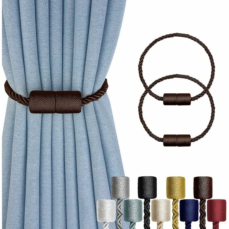 foto del prodotto petites ecrevisses 2 pezzi fermatende magnetici per tende 45cm fibbia per tende decorazione per camera da letto soggiorno marrone
