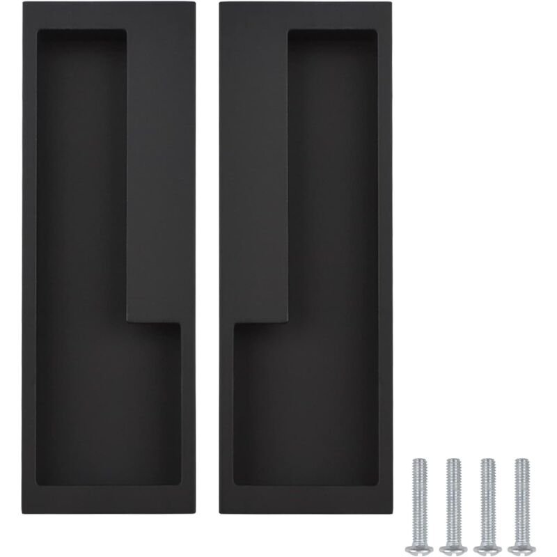 foto del prodotto petites ecrevisses 2 pezzi maniglia per armadio invisibile maniglie per porte scorrevoli incasso con viti nero 128mm