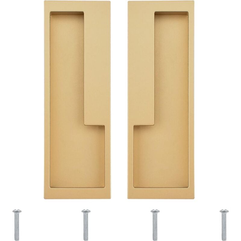 foto del prodotto petites ecrevisses 2 pezzi maniglia per armadio invisibile maniglie per porte scorrevoli incasso con viti oro 128mm