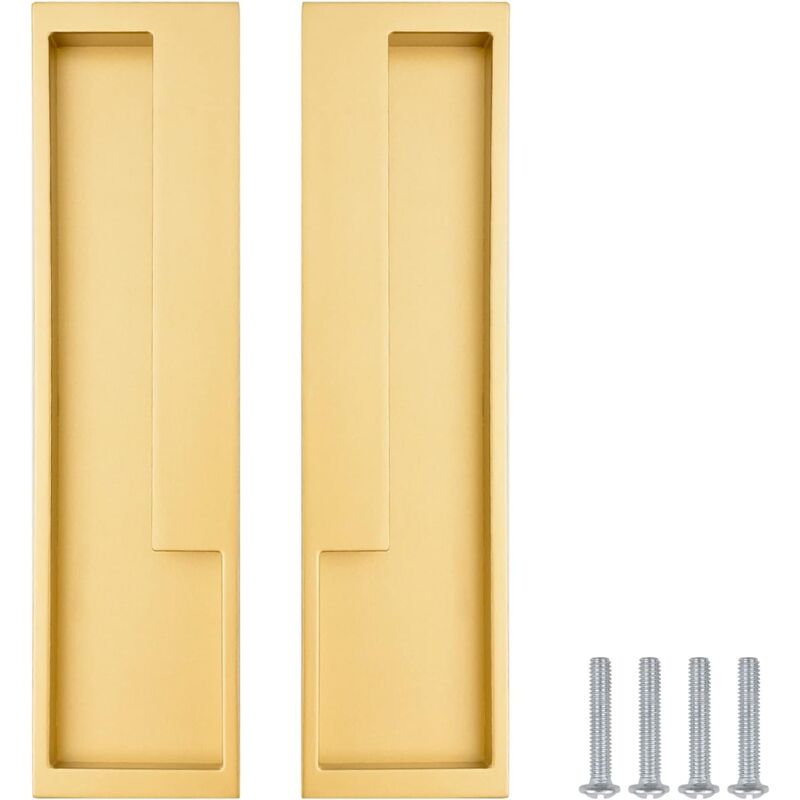 foto del prodotto petites ecrevisses 2 pezzi maniglia per armadio invisibile maniglie per porte scorrevoli incasso con viti oro 192mm