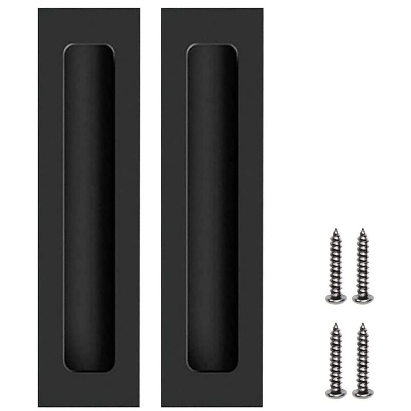foto del prodotto petites ecrevisses 2 pezzi maniglia porta scorrevole incasso 160mm maniglie per mobili da cucina invisibile con viti nero