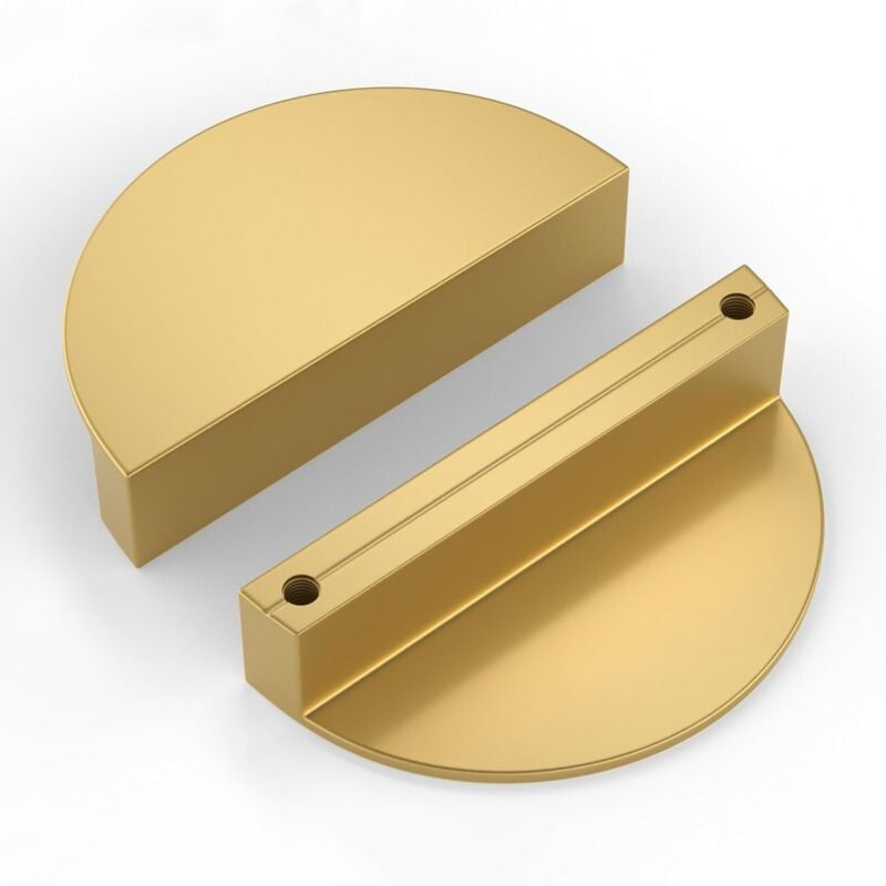 foto del prodotto petites ecrevisses 2 pezzi maniglie per mobili semicerchio manopole per cassetti moderne 64mm maniglia per armadio com con viti dorato