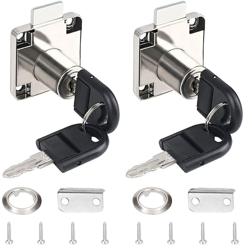 foto del prodotto petites ecrevisses 2 pezzi serratura cassetto scrivania serratura a camma per armadietto per mobili cassetta postale argento