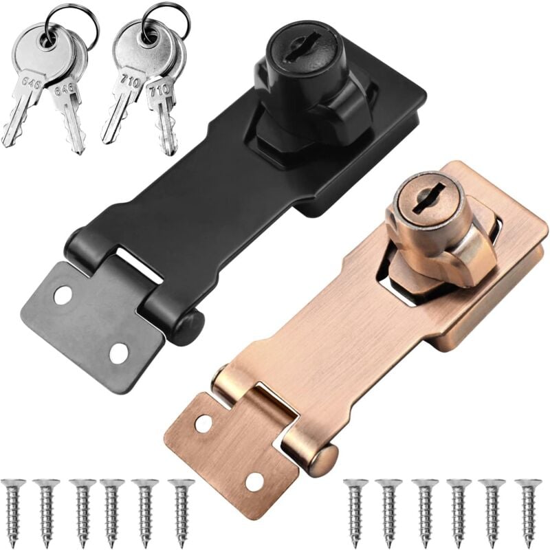 foto del prodotto petites ecrevisses 2 pezzi serrature con chiave 3 pollici hasp chiusura per porte da garage casse di legno