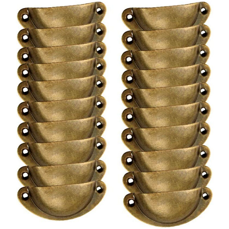 foto del prodotto petites ecrevisses 20 pcs pomelli per mobili shell 82mm manopole vintage per cassetto porte armadio con viti ottone retr 