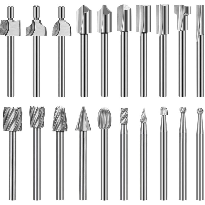 foto del prodotto petites ecrevisses 20 pezzi fresa rotante hss frese rotative multiuso per dremel frese accessori per utensili rotanti gambo 3mm
