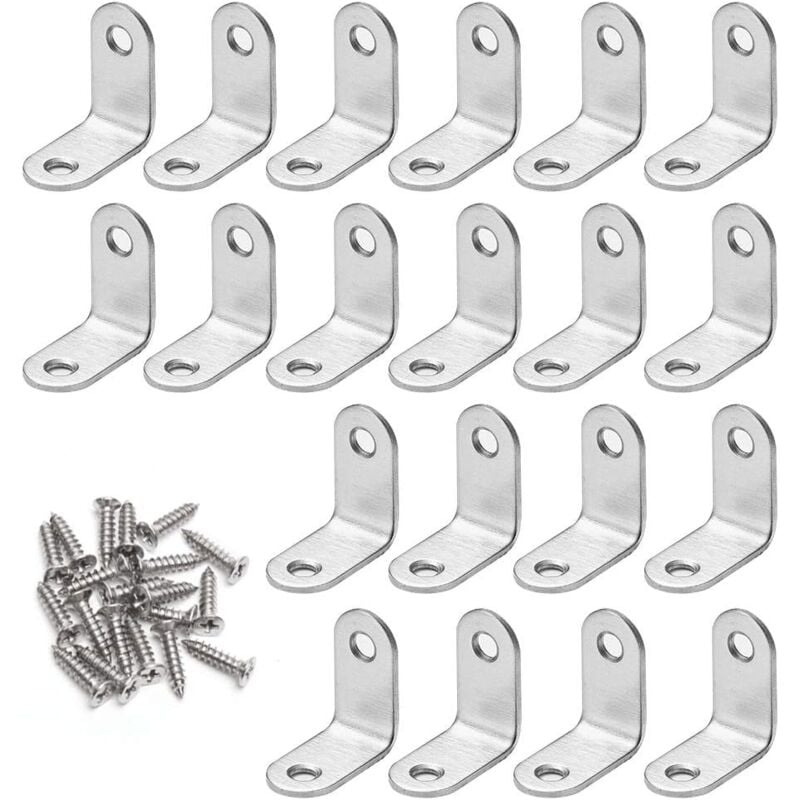 foto del prodotto petites ecrevisses 20 pezzi squadrette angolari in acciaio inox supporto angolare staffe angolari per mobili tavolo sedia 30 30mm