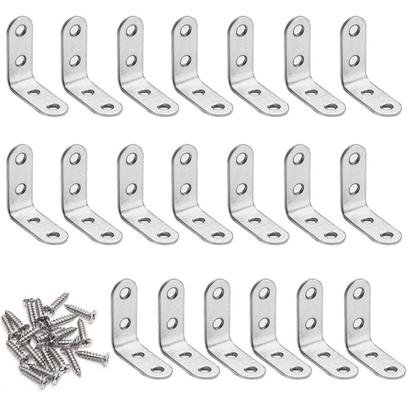 foto del prodotto petites ecrevisses 20 pezzi squadrette angolari in acciaio inox supporto angolare staffe angolari per mobili tavolo sedia 40 40mm