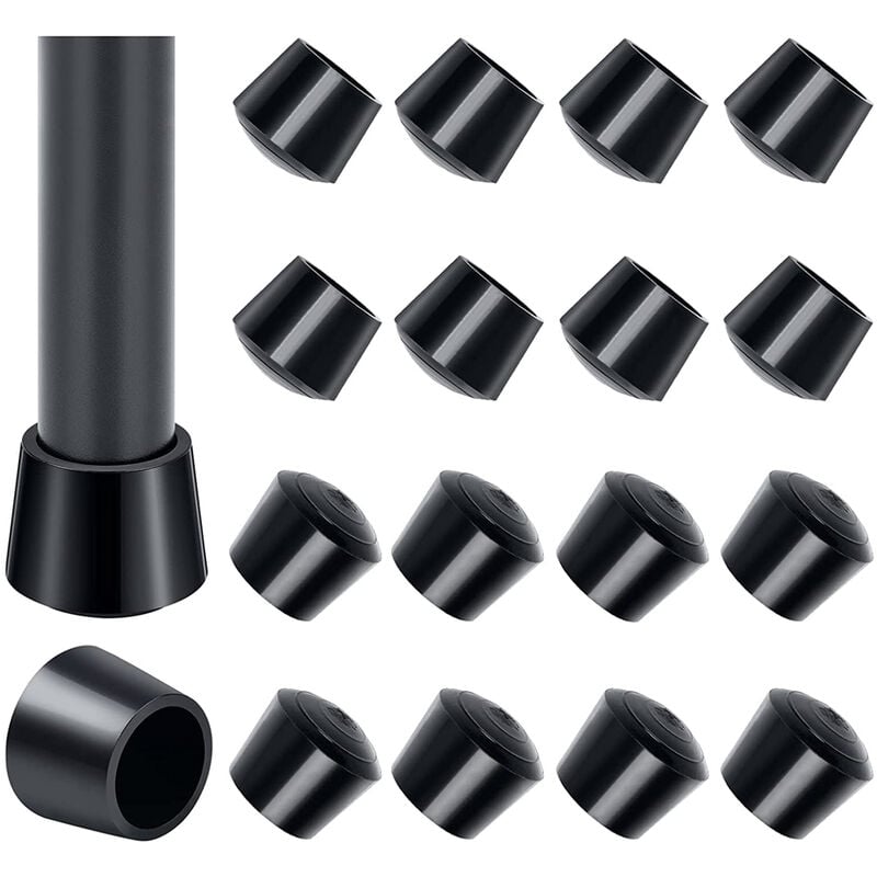foto del prodotto petites ecrevisses 20 pezzi tappi per gambe delle sedie 22mm gamba delle sedia caps piedini per sedie rotondo nero