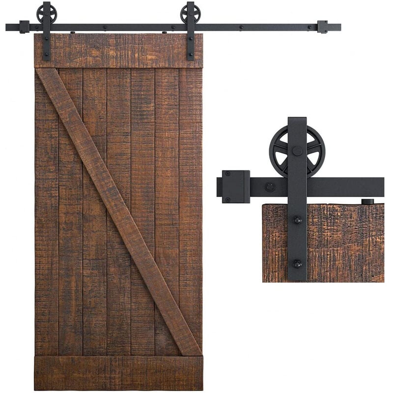 foto del prodotto petites ecrevisses 230cm binario per porta scorrevole kit porta scorrevole per granaio carico 150kg nero