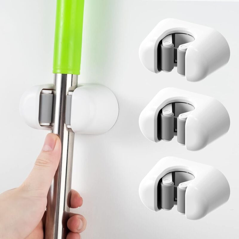 foto del prodotto petites ecrevisses 3 pezzi portascope e portaspazzole da muro adesivo porta scope parete per cucina bagno garage giardino